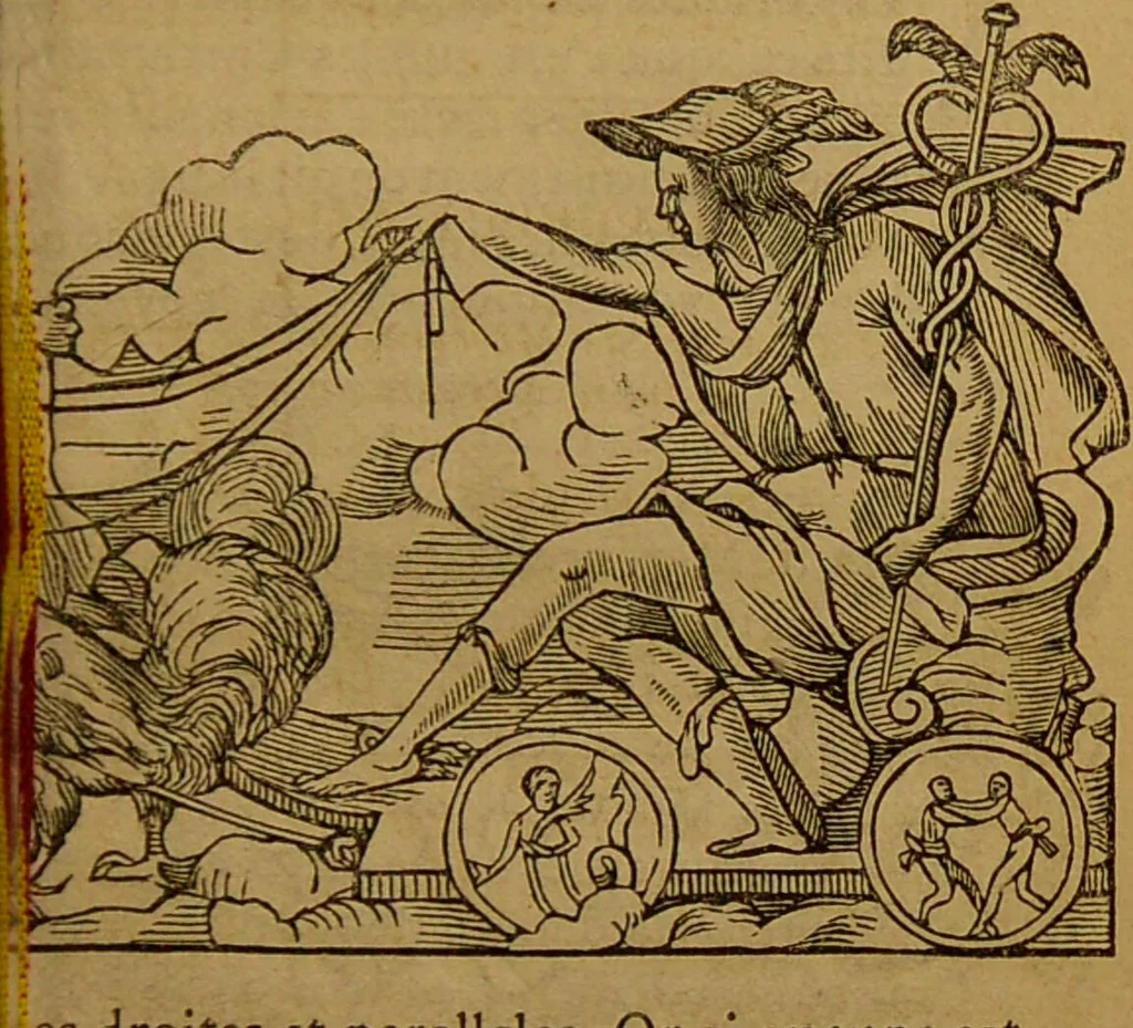 An illustration from Les secrets merveilleux de la magie naturelle du petit Albert : tirés de l'ouvrage latin intitulé: Alberti Parvi Lucii, Libellus de mirabilibus naturae arcanis, et d'autres ecrivains philosophes. Enrichis de figures mystérieuses, d'astrologie, physionomie, etc., etc., 1868, leaf 101
