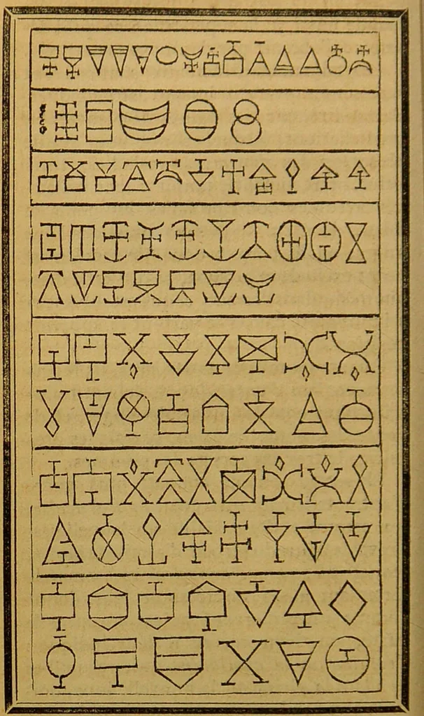 An illustration from Les secrets merveilleux de la magie naturelle du petit Albert : tirés de l'ouvrage latin intitulé: Alberti Parvi Lucii, Libellus de mirabilibus naturae arcanis, et d'autres ecrivains philosophes. Enrichis de figures mystérieuses, d'astrologie, physionomie, etc., etc., 1868, leaf 114