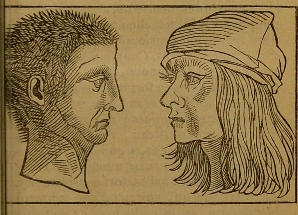 An illustration from Les secrets merveilleux de la magie naturelle du petit Albert : tirés de l'ouvrage latin intitulé: Alberti Parvi Lucii, Libellus de mirabilibus naturae arcanis, et d'autres ecrivains philosophes. Enrichis de figures mystérieuses, d'astrologie, physionomie, etc., etc., 1868, leaf 45