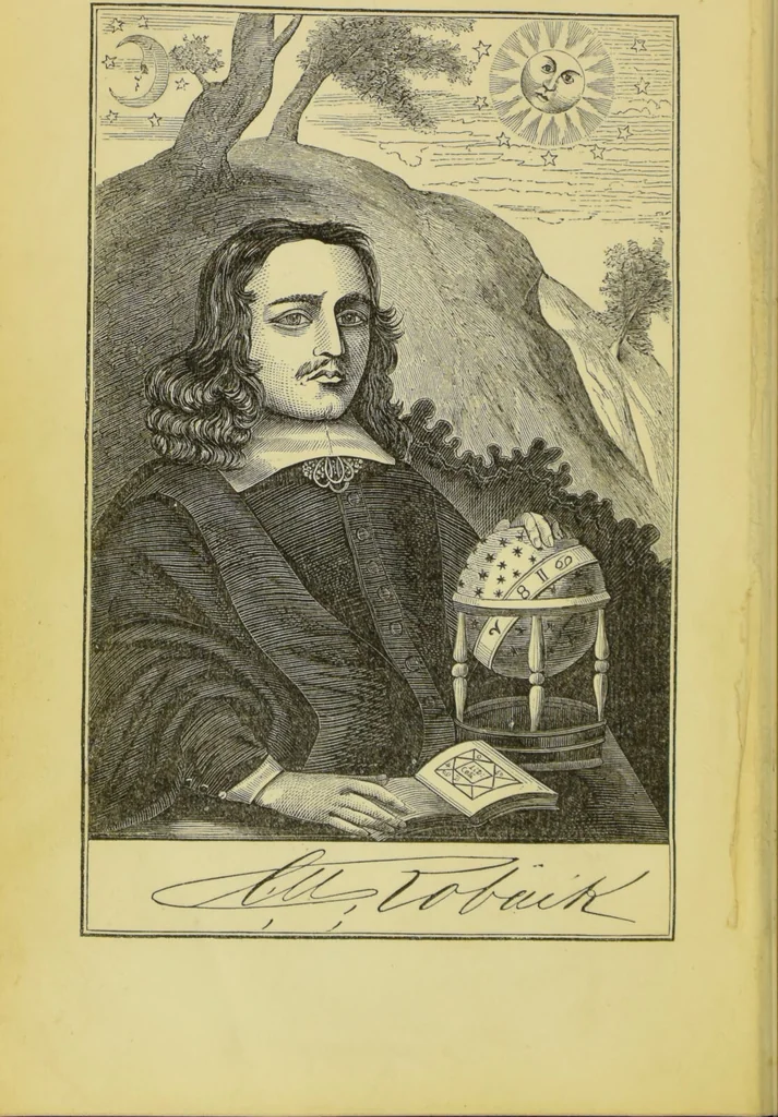 An illustration from The mysteries of astrology, and the wonders of magic : including a history of the rise and progress of astrology, and the various branches of necromancy : together with valuable directions and suggestions relative to the casting of nativities, and predictions by geomancy, chiromancy, physiognomy, &c. : also ... narratives, anecdotes, &c. illustrative of the marvels of witchcraft, spiritual phenomena, and the results of supernatural influence / by C.W. Roback., 1854, leaf 8