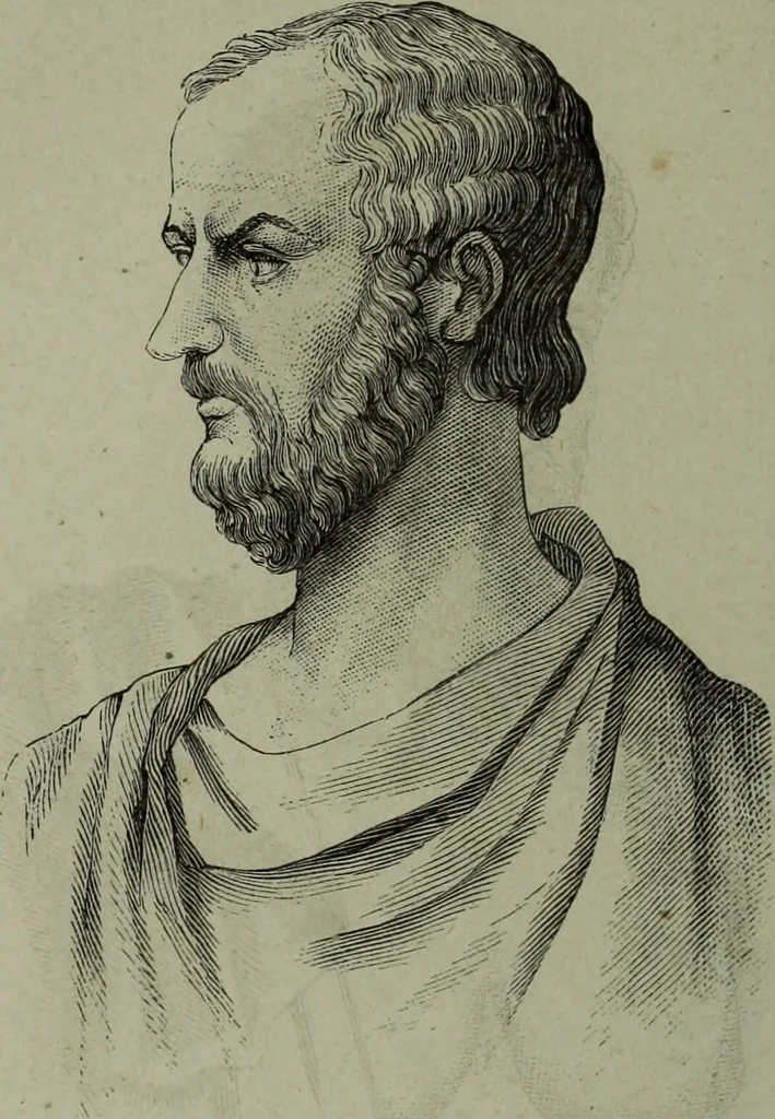 An illustration from La tête humaine : études de phrénologie et de physiognomonie appliquées aux personnages célèbres de l'antiquité et des temps modernes : avec 75 figures intercalées dans le texte / par Charles Rouvin., 1877, leaf 130