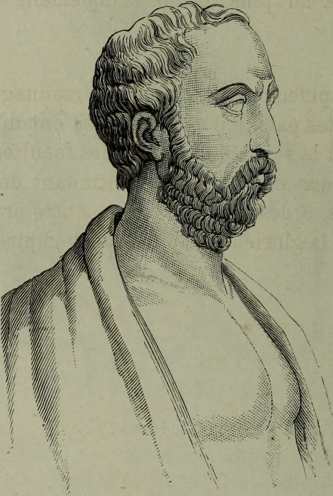 An illustration from La tête humaine : études de phrénologie et de physiognomonie appliquées aux personnages célèbres de l'antiquité et des temps modernes : avec 75 figures intercalées dans le texte / par Charles Rouvin., 1877, leaf 132