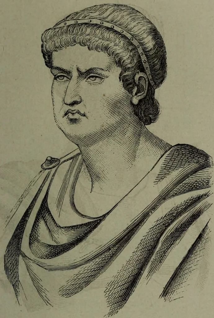 An illustration from La tête humaine : études de phrénologie et de physiognomonie appliquées aux personnages célèbres de l'antiquité et des temps modernes : avec 75 figures intercalées dans le texte / par Charles Rouvin., 1877, leaf 139