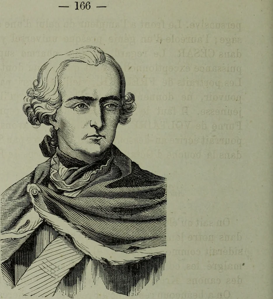 An illustration from La tête humaine : études de phrénologie et de physiognomonie appliquées aux personnages célèbres de l'antiquité et des temps modernes : avec 75 figures intercalées dans le texte / par Charles Rouvin., 1877, leaf 174