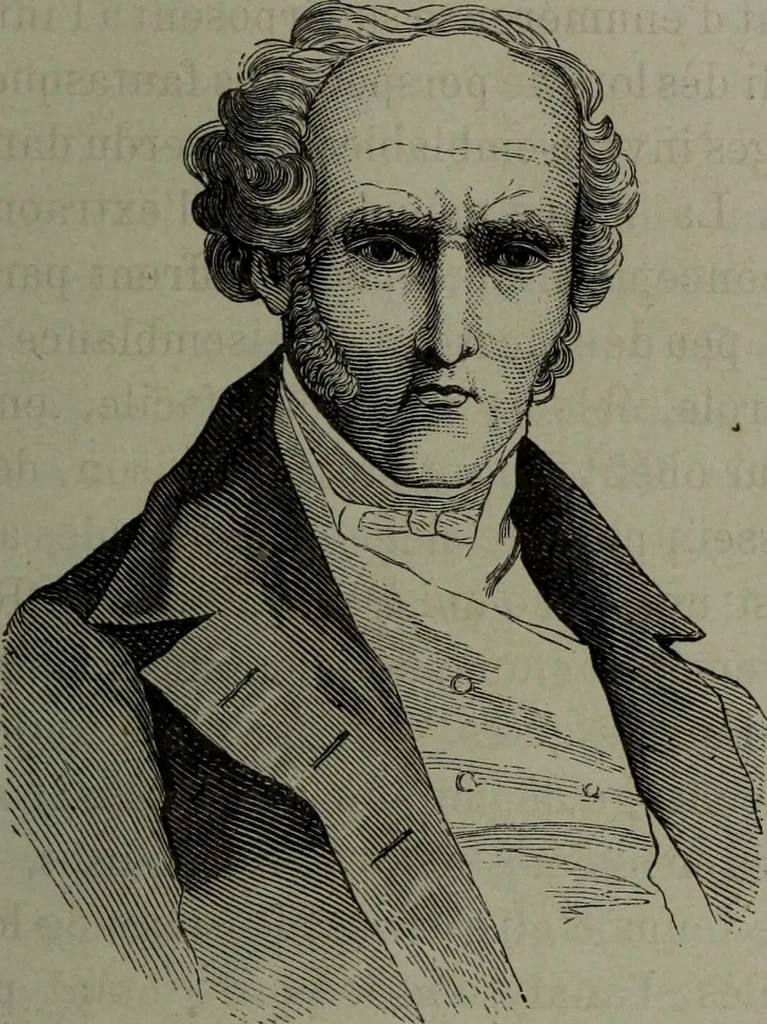 An illustration from La tête humaine : études de phrénologie et de physiognomonie appliquées aux personnages célèbres de l'antiquité et des temps modernes : avec 75 figures intercalées dans le texte / par Charles Rouvin., 1877, leaf 207