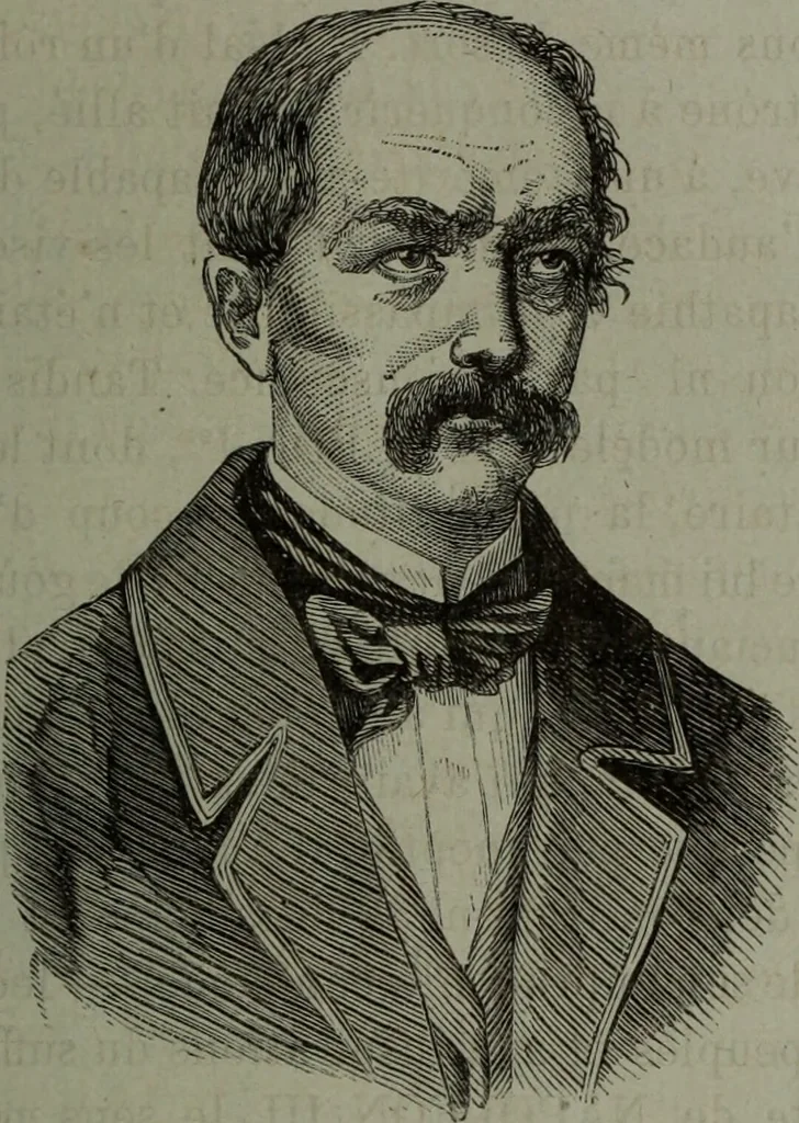 An illustration from La tête humaine : études de phrénologie et de physiognomonie appliquées aux personnages célèbres de l'antiquité et des temps modernes : avec 75 figures intercalées dans le texte / par Charles Rouvin., 1877, leaf 239