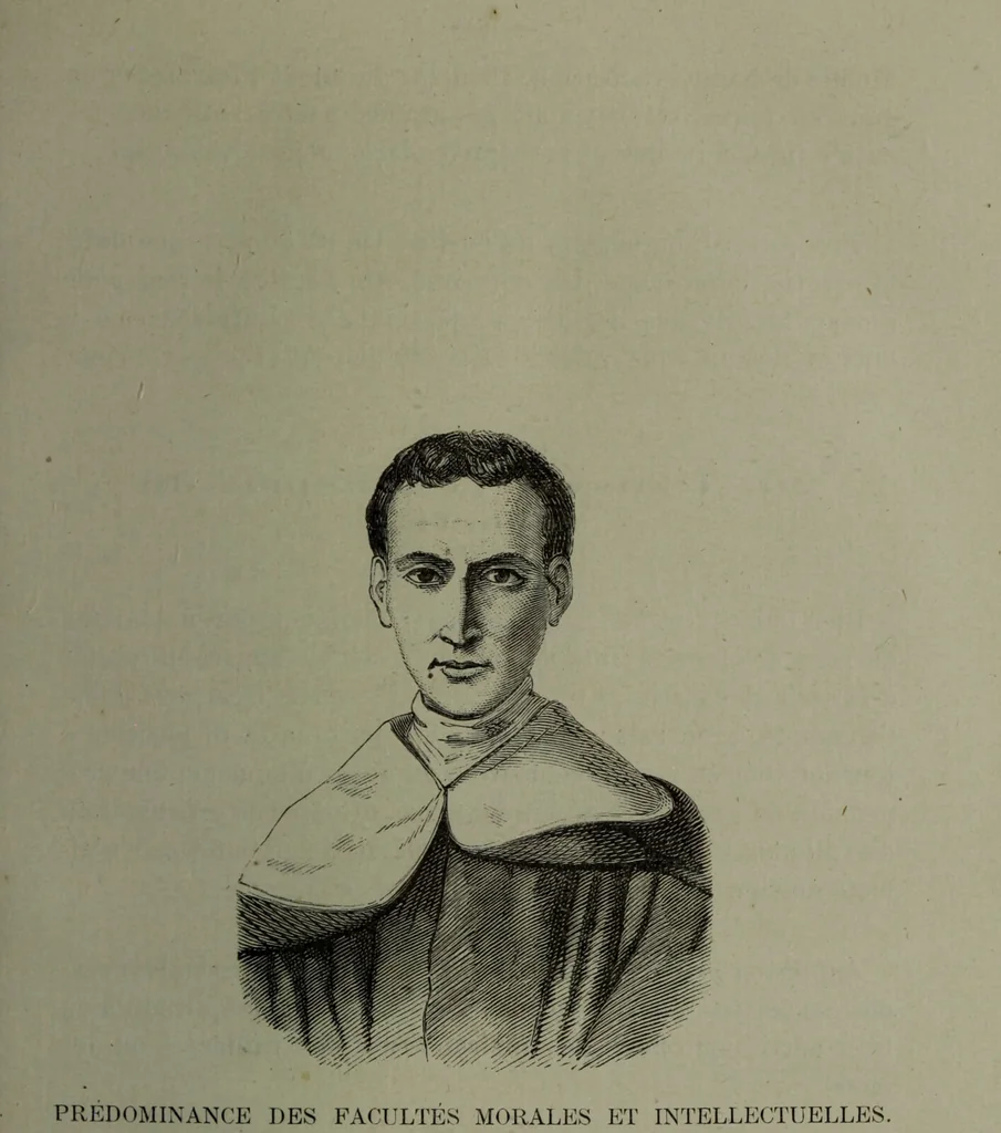 An illustration from La tête humaine : études de phrénologie et de physiognomonie appliquées aux personnages célèbres de l'antiquité et des temps modernes : avec 75 figures intercalées dans le texte / par Charles Rouvin., 1877, leaf 43
