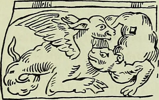 An illustration from Nicholas Flammel : his exposition of the hieroglyphical figures which he caused to be painted upon an arch in St. Innocents church yard in Paris : concerning both the theory and practice of the philosophers stone / faithfully and religiously done into English out of the French copy, by Eirenaeus Orandus., 1890, leaf 41