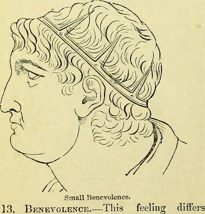 An illustration from Outlines of phrenology / by the late J.G. Spurzheim., 1844, leaf 12