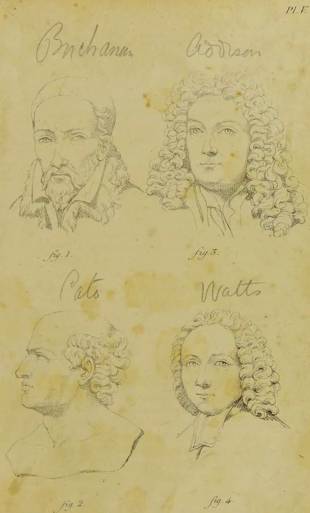 An illustration from Phrenology, in connexion with the study of physiognomy / by G. Spurzheim., 1826, leaf 45