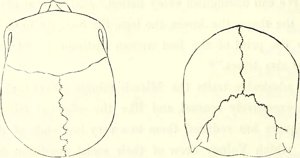 An illustration from Crania americana or, A comparative view of the skulls of various aboriginal nations of North and South America : to which is prefixed an essay on the varities of the human species / by Samuel George Morton., 1839, leaf 204