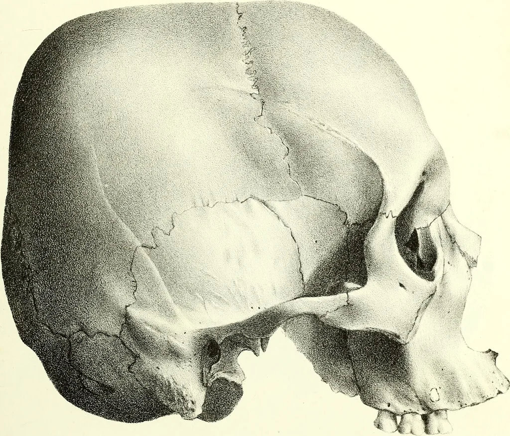 An illustration from Crania americana or, A comparative view of the skulls of various aboriginal nations of North and South America : to which is prefixed an essay on the varities of the human species / by Samuel George Morton., 1839, leaf 333
