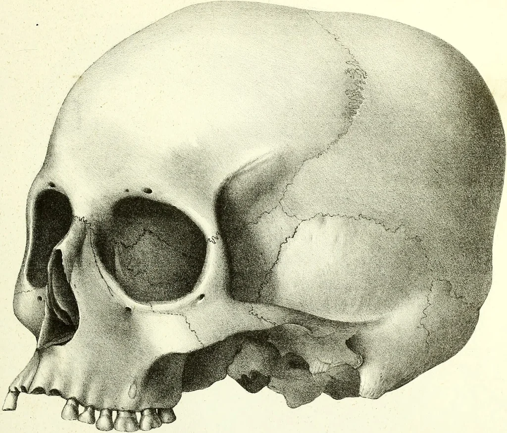 An illustration from Crania americana or, A comparative view of the skulls of various aboriginal nations of North and South America : to which is prefixed an essay on the varities of the human species / by Samuel George Morton., 1839, leaf 335