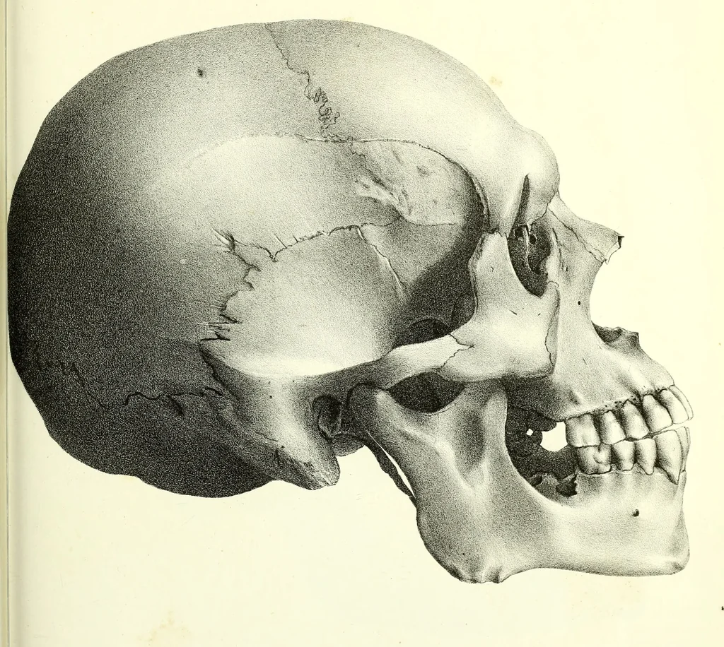 An illustration from Crania americana or, A comparative view of the skulls of various aboriginal nations of North and South America : to which is prefixed an essay on the varities of the human species / by Samuel George Morton., 1839, leaf 365