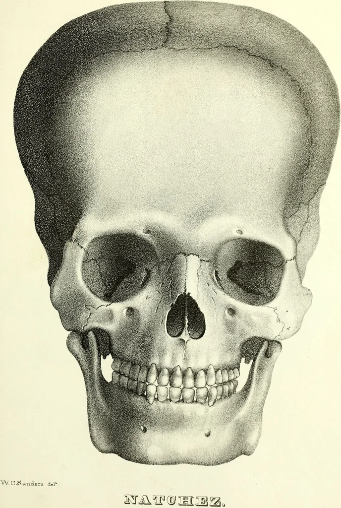 An illustration from Crania americana or, A comparative view of the skulls of various aboriginal nations of North and South America : to which is prefixed an essay on the varities of the human species / by Samuel George Morton., 1839, leaf 371