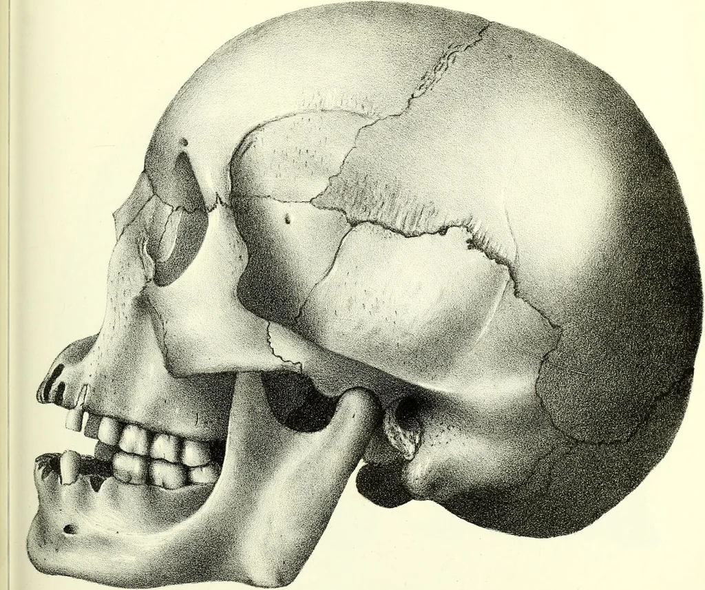 An illustration from Crania americana or, A comparative view of the skulls of various aboriginal nations of North and South America : to which is prefixed an essay on the varities of the human species / by Samuel George Morton., 1839, leaf 375