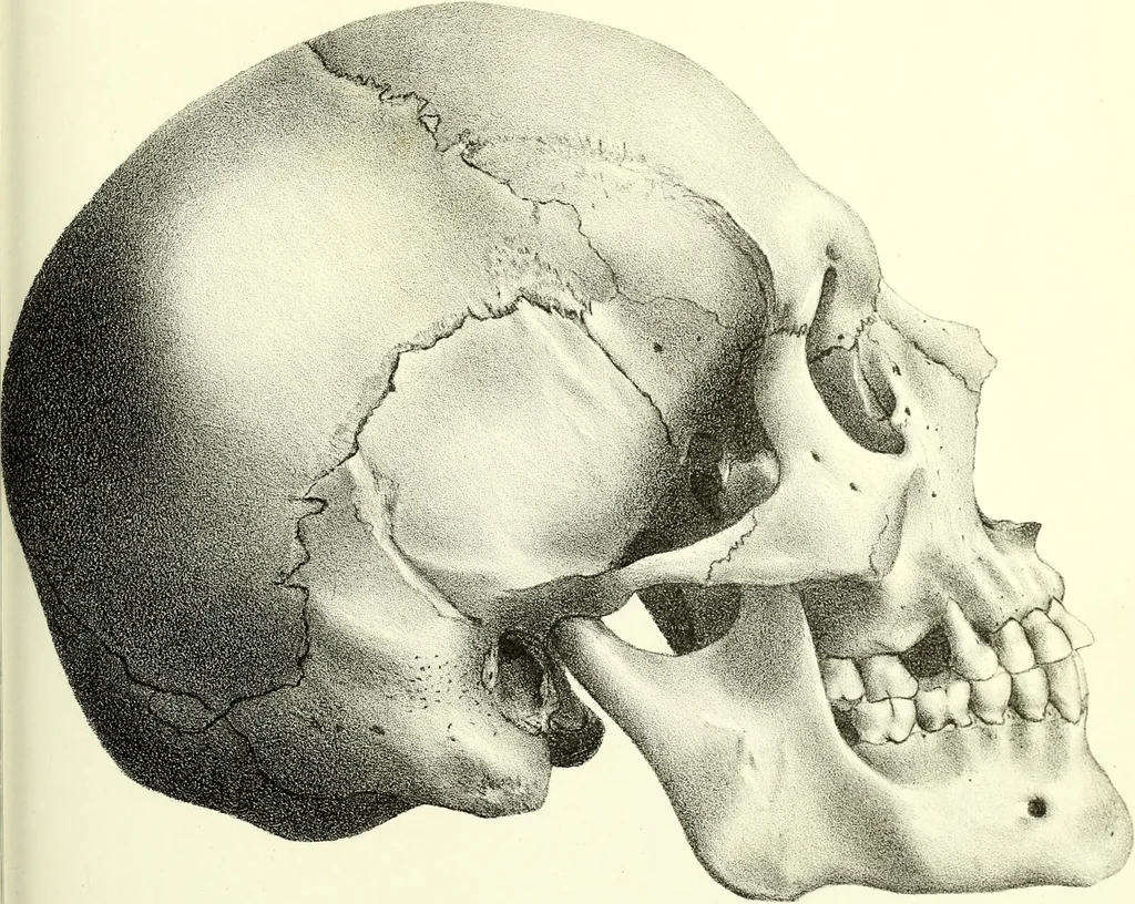 An illustration from Crania americana or, A comparative view of the skulls of various aboriginal nations of North and South America : to which is prefixed an essay on the varities of the human species / by Samuel George Morton., 1839, leaf 383