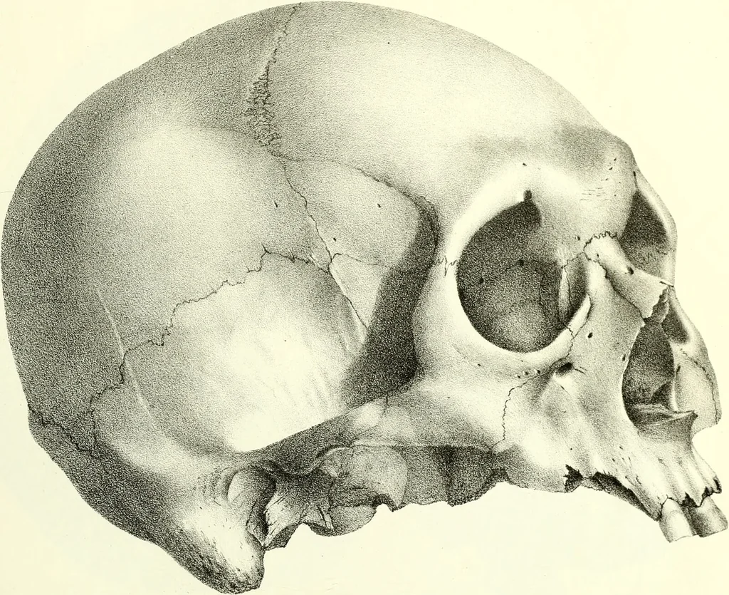 An illustration from Crania americana or, A comparative view of the skulls of various aboriginal nations of North and South America : to which is prefixed an essay on the varities of the human species / by Samuel George Morton., 1839, leaf 445