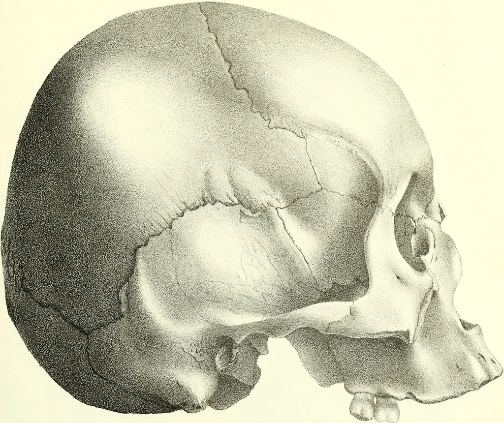 An illustration from Crania americana or, A comparative view of the skulls of various aboriginal nations of North and South America : to which is prefixed an essay on the varities of the human species / by Samuel George Morton., 1839, leaf 447
