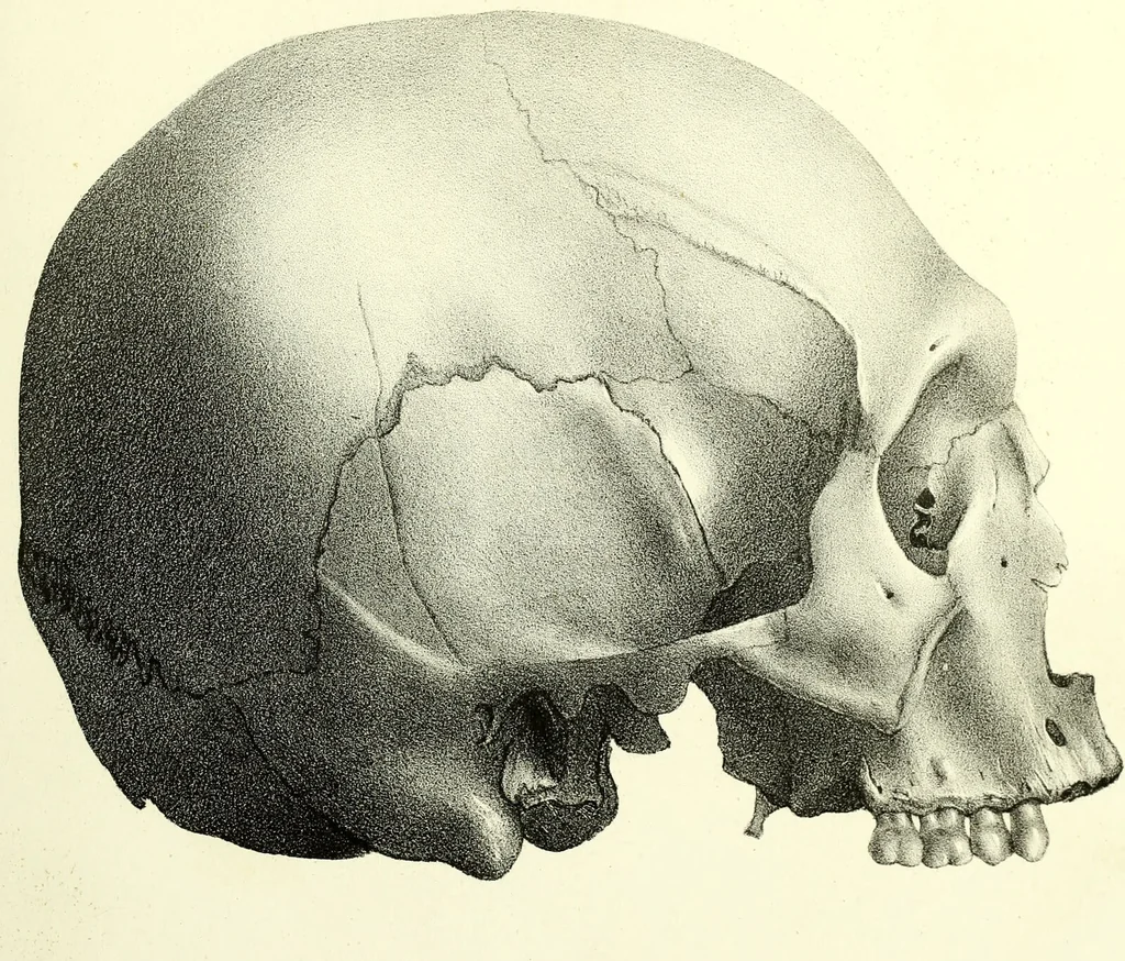 An illustration from Crania americana or, A comparative view of the skulls of various aboriginal nations of North and South America : to which is prefixed an essay on the varities of the human species / by Samuel George Morton., 1839, leaf 451