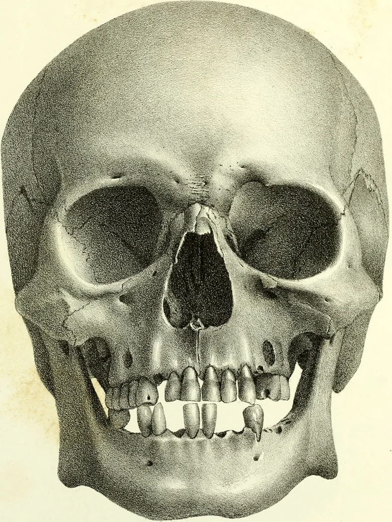 An illustration from Crania americana or, A comparative view of the skulls of various aboriginal nations of North and South America : to which is prefixed an essay on the varities of the human species / by Samuel George Morton., 1839, leaf 463