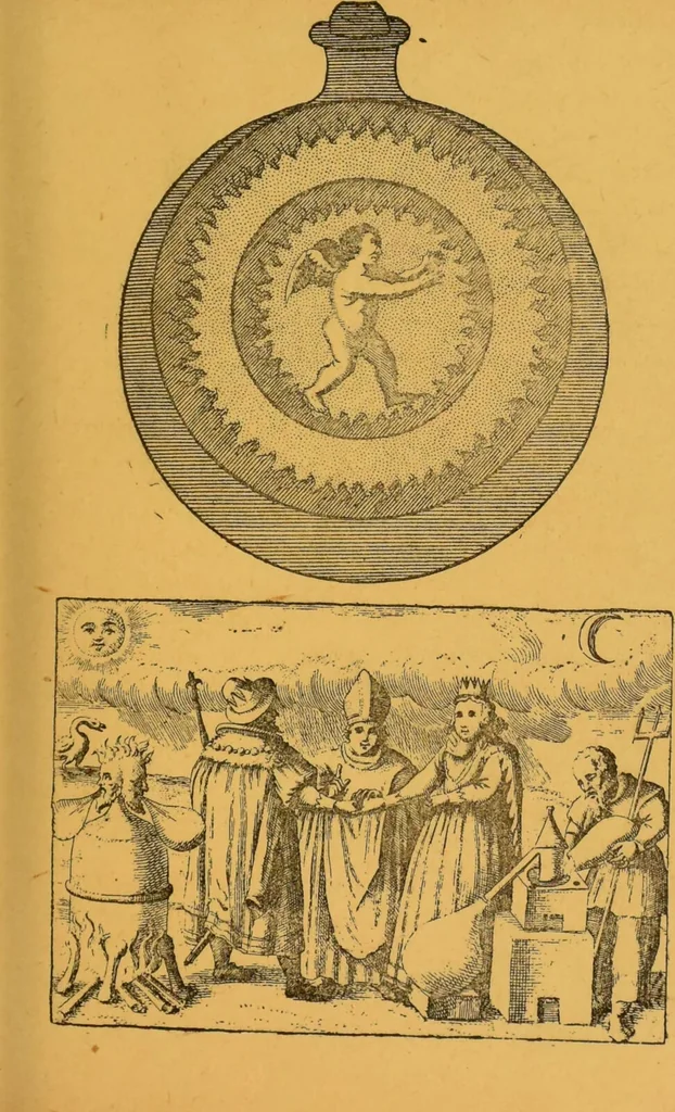 An illustration from Théories & symboles des alchimistes : le grand-oeuvre : suivi d'un essai sur la bibliographie alchimique due XIXe sìecle., 1891, leaf 143