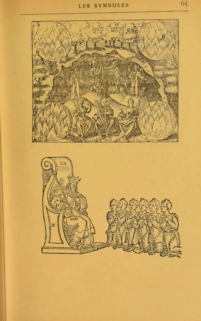 An illustration from Théories & symboles des alchimistes : le grand-oeuvre : suivi d'un essai sur la bibliographie alchimique due XIXe sìecle., 1891, leaf 83