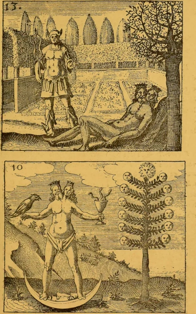 An illustration from Théories & symboles des alchimistes : le grand-oeuvre : suivi d'un essai sur la bibliographie alchimique due XIXe sìecle., 1891, leaf 87