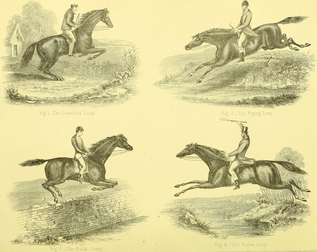 An illustration from Modern practical farriery : a complete guide to all that relates to the horse; its history, varieties, and uses, breaking, training, feeding, stabling, and grooming, how to buy, keep and treat a horse in health and disease ... forming a complete system of the veterinary art, as a present practised at the Royal Veterinary College, London / by W.J. Miles ... with numerous illustrations and a series of anatomical plates, engraved from the original drawings from nature, by Benjamin Herring. To which is added an essay on the diseases and management of cattle, sheep, and pigs / by J.I. Lupton., 1885, leaf 112