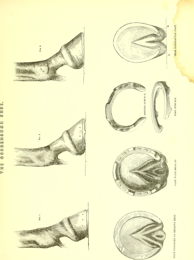 An illustration from Modern practical farriery : a complete guide to all that relates to the horse; its history, varieties, and uses, breaking, training, feeding, stabling, and grooming, how to buy, keep and treat a horse in health and disease ... forming a complete system of the veterinary art, as a present practised at the Royal Veterinary College, London / by W.J. Miles ... with numerous illustrations and a series of anatomical plates, engraved from the original drawings from nature, by Benjamin Herring. To which is added an essay on the diseases and management of cattle, sheep, and pigs / by J.I. Lupton., 1885, leaf 407