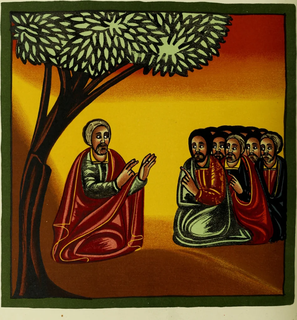An illustration from The lives of Maba Seyon and Gabra Krestos : the Ethiopic texts / edited with an English translation and a chapter on the illustrations of Ethiopic mss. by E.A. Wallis Budge., 1898, leaf 234