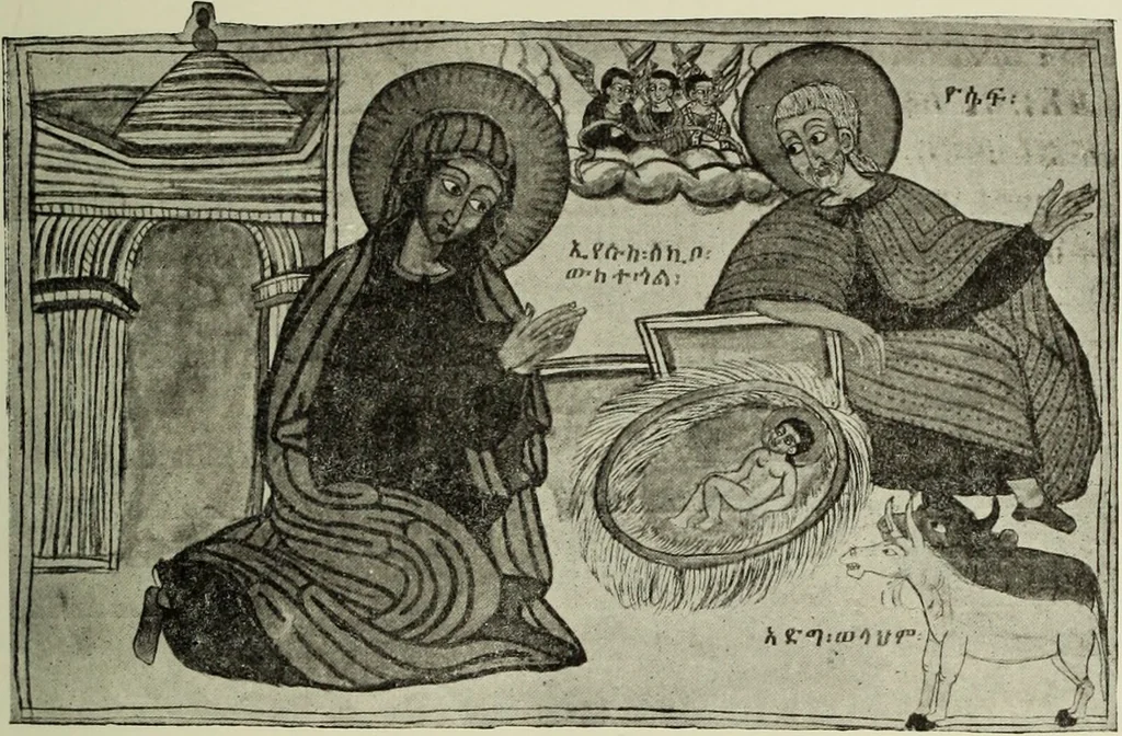 An illustration from The lives of Maba Seyon and Gabra Krestos : the Ethiopic texts / edited with an English translation and a chapter on the illustrations of Ethiopic mss. by E.A. Wallis Budge., 1898, leaf 31