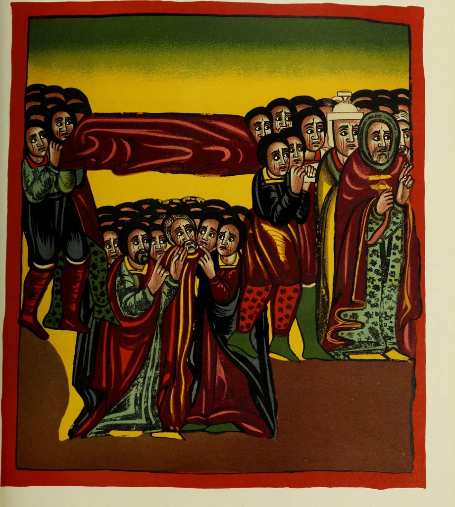 An illustration from The lives of Maba Seyon and Gabra Krestos : the Ethiopic texts / edited with an English translation and a chapter on the illustrations of Ethiopic mss. by E.A. Wallis Budge., 1898, leaf 561
