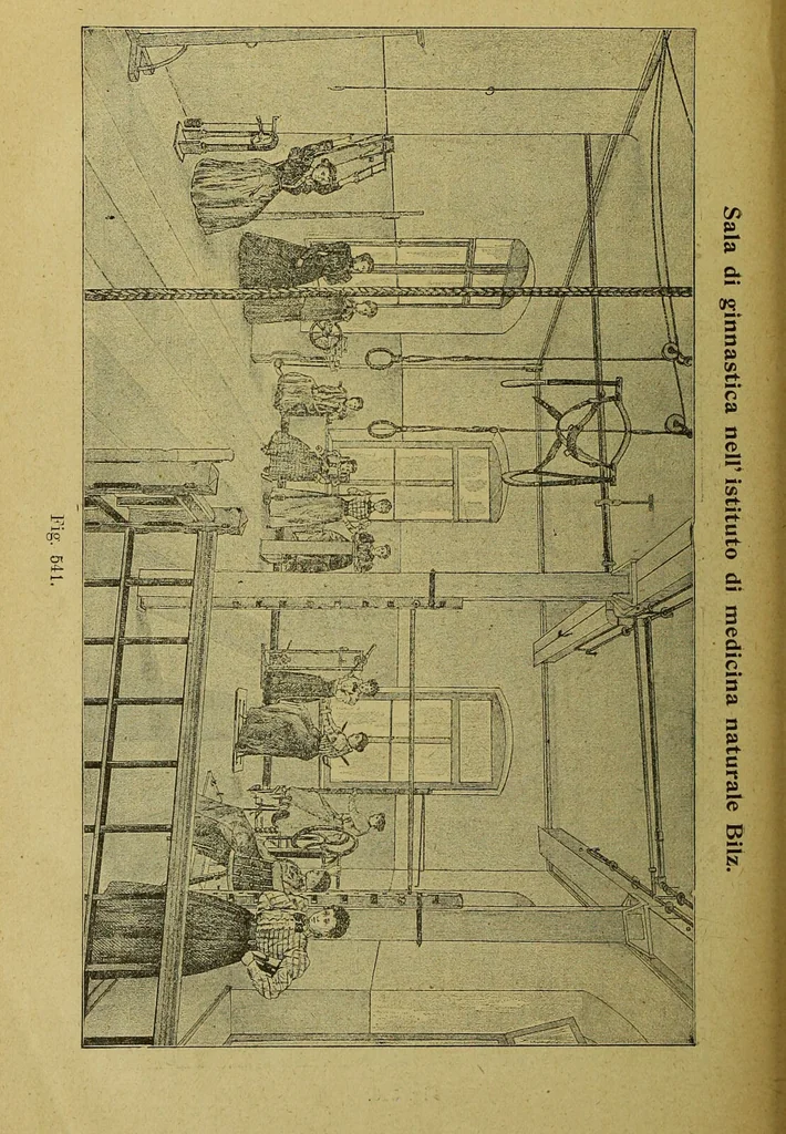 An illustration from La nuova medicina natural : trattato d'insegnamento e di consultazione sul metodo di curare e di guarire le malattie seguendo le leggi di natura / di F.E. Bilz., 1895, leaf 414