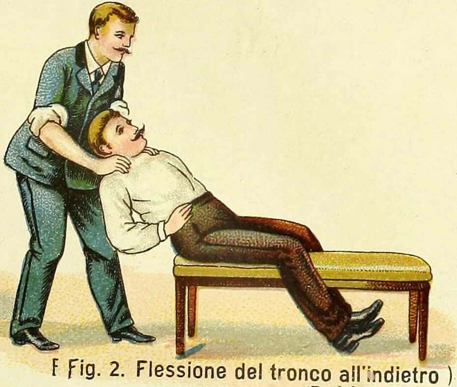 An illustration from La nuova medicina natural : trattato d'insegnamento e di consultazione sul metodo di curare e di guarire le malattie seguendo le leggi di natura / di F.E. Bilz., 1895, leaf 49