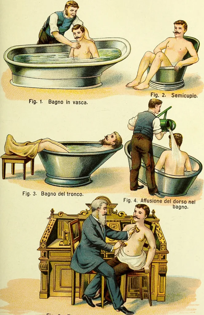 An illustration from La nuova medicina natural : trattato d'insegnamento e di consultazione sul metodo di curare e di guarire le malattie seguendo le leggi di natura / di F.E. Bilz., 1895, leaf 59