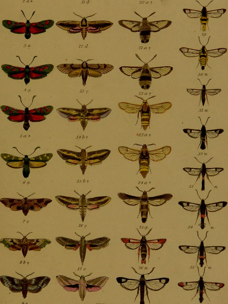An illustration from Index entomologicus, or, A complete illustrated catalogue, consisting of upwards of two thousand accurately coloured figures of the lepidopterous insects of Great Britain / by W. Wood., 1854, leaf 67