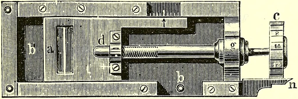 An illustration from Spectrum analysis in its application to terrestrial substances, and the physical constitution of the heavenly bodies / familiarly explained by H. Schellen ; translated from the second enlarged and revised German edition by Jane and Caroline Lassell ; edited with notes by William Huggins ; with numerous woodcuts and coloured plates, and Ångström's and Kirchhoff's maps., 1872, leaf 153