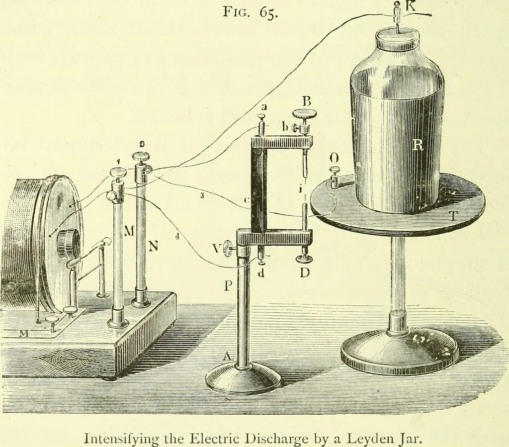 An illustration from Spectrum analysis in its application to terrestrial substances, and the physical constitution of the heavenly bodies / familiarly explained by H. Schellen ; translated from the second enlarged and revised German edition by Jane and Caroline Lassell ; edited with notes by William Huggins ; with numerous woodcuts and coloured plates, and Ångström's and Kirchhoff's maps., 1872, leaf 184