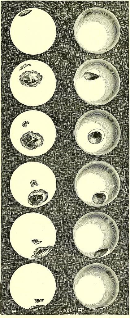 An illustration from Spectrum analysis in its application to terrestrial substances, and the physical constitution of the heavenly bodies / familiarly explained by H. Schellen ; translated from the second enlarged and revised German edition by Jane and Caroline Lassell ; edited with notes by William Huggins ; with numerous woodcuts and coloured plates, and Ångström's and Kirchhoff's maps., 1872, leaf 331