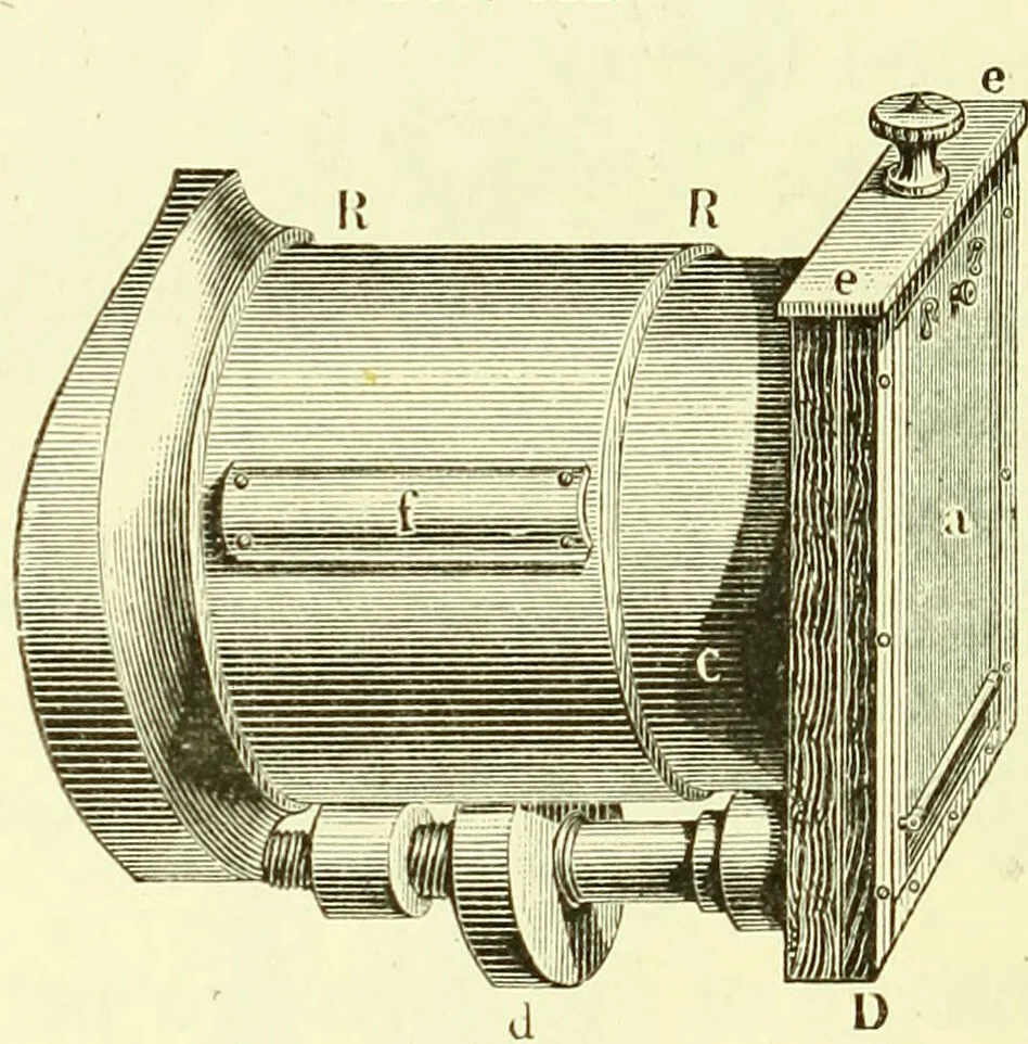 An illustration from Spectrum analysis in its application to terrestrial substances, and the physical constitution of the heavenly bodies / familiarly explained by H. Schellen ; translated from the second enlarged and revised German edition by Jane and Caroline Lassell ; edited with notes by William Huggins ; with numerous woodcuts and coloured plates, and Ångström's and Kirchhoff's maps., 1872, leaf 354