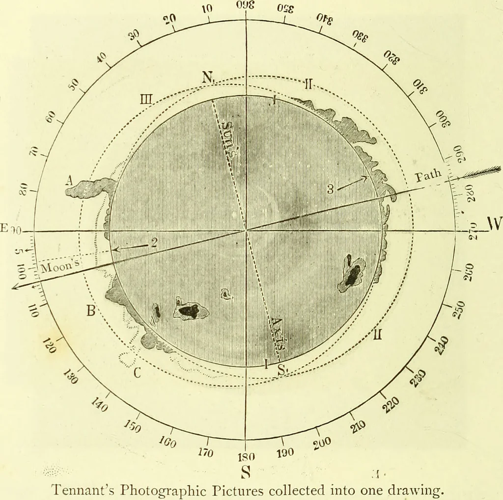 An illustration from Spectrum analysis in its application to terrestrial substances, and the physical constitution of the heavenly bodies / familiarly explained by H. Schellen ; translated from the second enlarged and revised German edition by Jane and Caroline Lassell ; edited with notes by William Huggins ; with numerous woodcuts and coloured plates, and Ångström's and Kirchhoff's maps., 1872, leaf 370