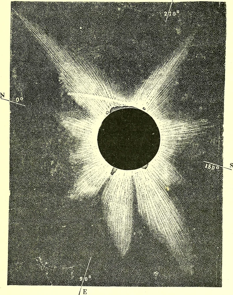 An illustration from Spectrum analysis in its application to terrestrial substances, and the physical constitution of the heavenly bodies / familiarly explained by H. Schellen ; translated from the second enlarged and revised German edition by Jane and Caroline Lassell ; edited with notes by William Huggins ; with numerous woodcuts and coloured plates, and Ångström's and Kirchhoff's maps., 1872, leaf 375