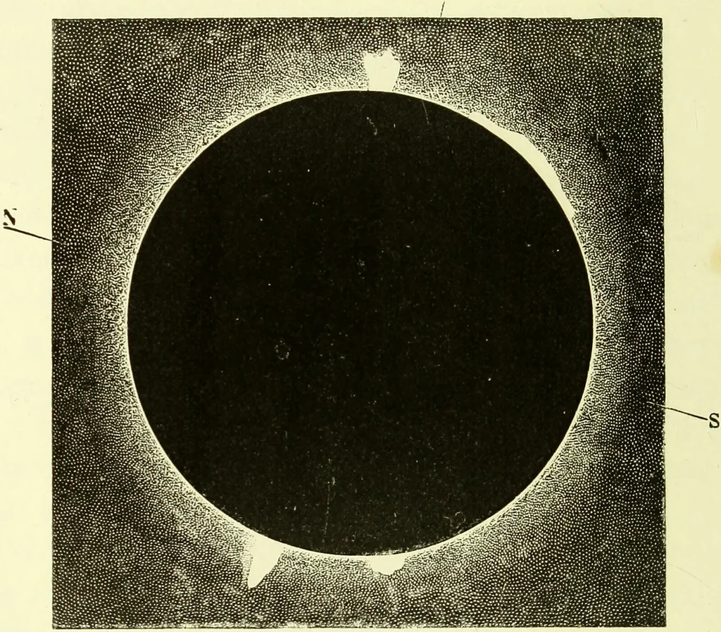 An illustration from Spectrum analysis in its application to terrestrial substances, and the physical constitution of the heavenly bodies / familiarly explained by H. Schellen ; translated from the second enlarged and revised German edition by Jane and Caroline Lassell ; edited with notes by William Huggins ; with numerous woodcuts and coloured plates, and Ångström's and Kirchhoff's maps., 1872, leaf 380
