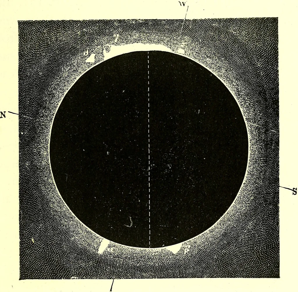 An illustration from Spectrum analysis in its application to terrestrial substances, and the physical constitution of the heavenly bodies / familiarly explained by H. Schellen ; translated from the second enlarged and revised German edition by Jane and Caroline Lassell ; edited with notes by William Huggins ; with numerous woodcuts and coloured plates, and Ångström's and Kirchhoff's maps., 1872, leaf 381