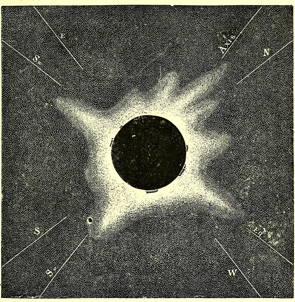 An illustration from Spectrum analysis in its application to terrestrial substances, and the physical constitution of the heavenly bodies / familiarly explained by H. Schellen ; translated from the second enlarged and revised German edition by Jane and Caroline Lassell ; edited with notes by William Huggins ; with numerous woodcuts and coloured plates, and Ångström's and Kirchhoff's maps., 1872, leaf 399
