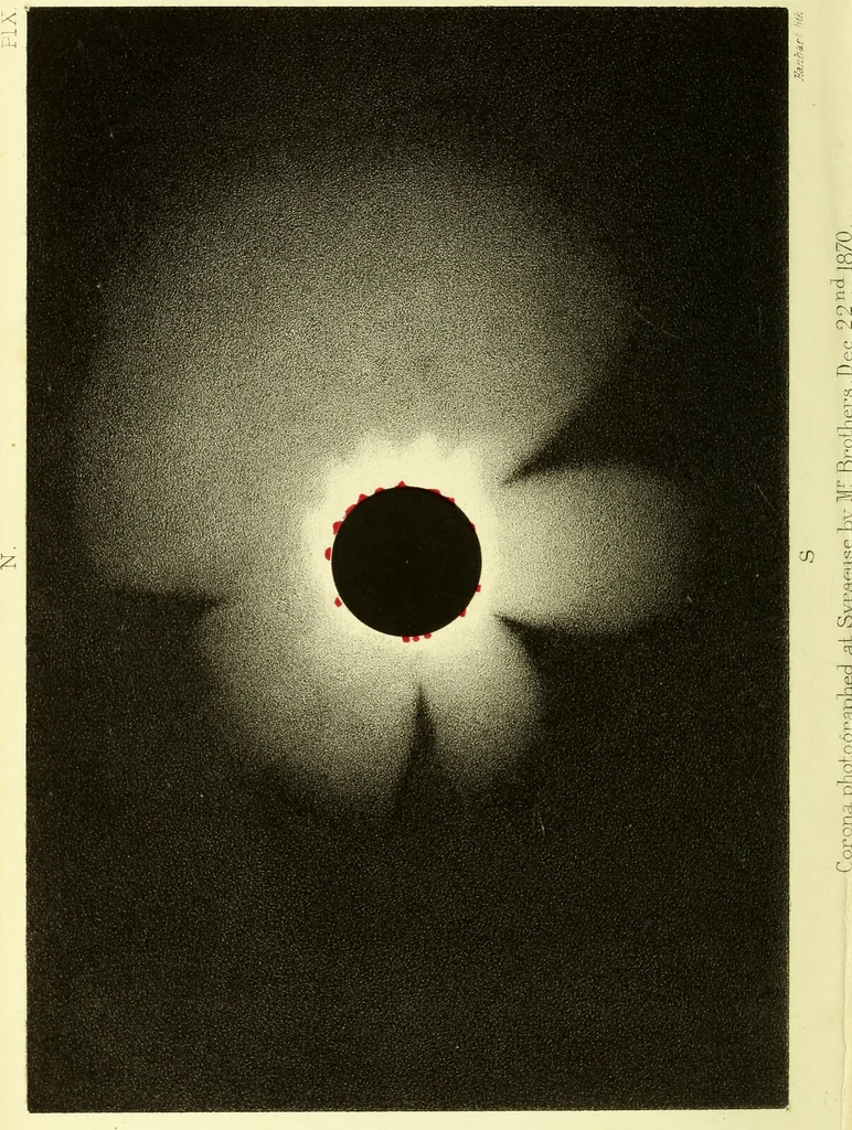 An illustration from Spectrum analysis in its application to terrestrial substances, and the physical constitution of the heavenly bodies / familiarly explained by H. Schellen ; translated from the second enlarged and revised German edition by Jane and Caroline Lassell ; edited with notes by William Huggins ; with numerous woodcuts and coloured plates, and Ångström's and Kirchhoff's maps., 1872, leaf 416