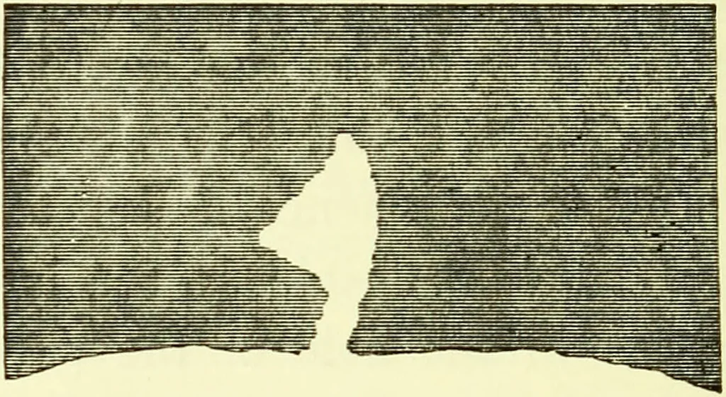 An illustration from Spectrum analysis in its application to terrestrial substances, and the physical constitution of the heavenly bodies / familiarly explained by H. Schellen ; translated from the second enlarged and revised German edition by Jane and Caroline Lassell ; edited with notes by William Huggins ; with numerous woodcuts and coloured plates, and Ångström's and Kirchhoff's maps., 1872, leaf 490