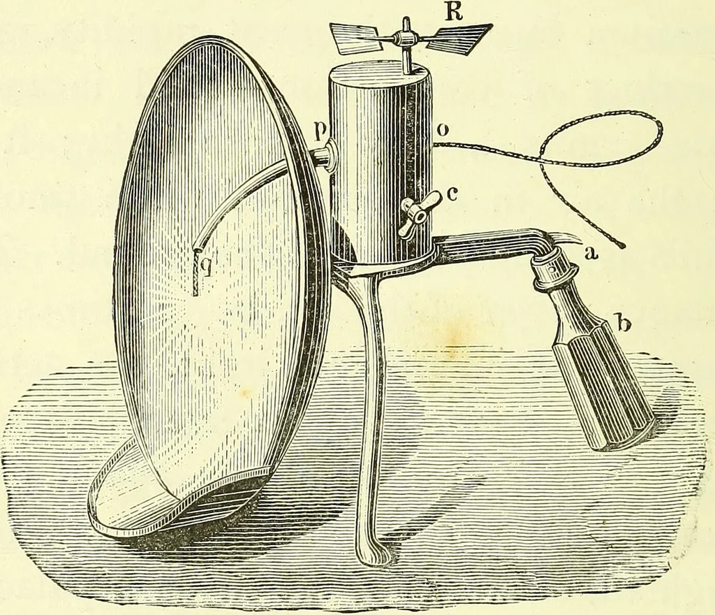 An illustration from Spectrum analysis in its application to terrestrial substances, and the physical constitution of the heavenly bodies / familiarly explained by H. Schellen ; translated from the second enlarged and revised German edition by Jane and Caroline Lassell ; edited with notes by William Huggins ; with numerous woodcuts and coloured plates, and Ångström's and Kirchhoff's maps., 1872, leaf 50