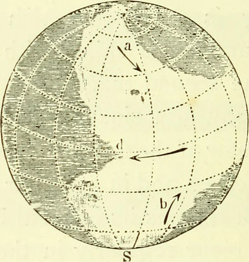 An illustration from Spectrum analysis in its application to terrestrial substances, and the physical constitution of the heavenly bodies / familiarly explained by H. Schellen ; translated from the second enlarged and revised German edition by Jane and Caroline Lassell ; edited with notes by William Huggins ; with numerous woodcuts and coloured plates, and Ångström's and Kirchhoff's maps., 1872, leaf 580